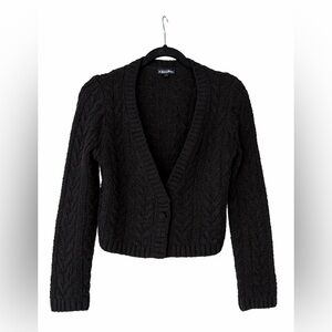 For Love And Lemons Black Cable Knit Cardigan
